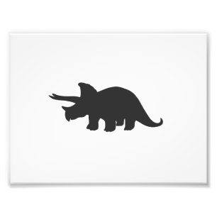 Silhouette of triceratops - Choose backgroun colou Photo Print