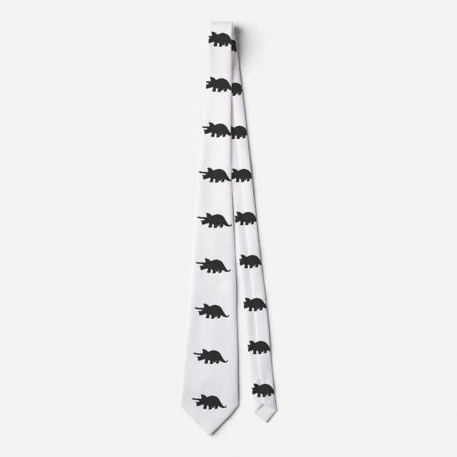 Silhouette of triceratops - Choose backgroun colou Tie (Front)