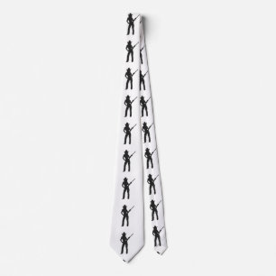 Silhouette of Western Cowgirl Tie
