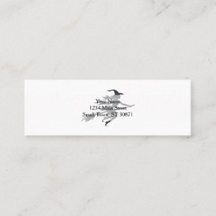Silhouette of witch - Choose background color Mini Business Card