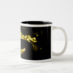 Silhouette of wolf howling Two-Tone coffee mug