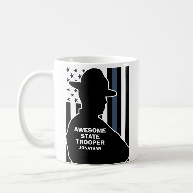 Silhouette Personalized State Trooper   Coffee Mug (Left)