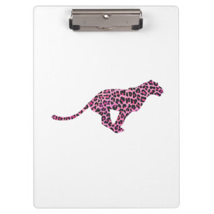 Silhouette Pink and Black Leopard Clipboard