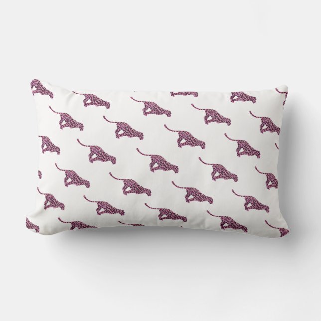Silhouette Pink and Black Leopard Lumbar Pillow (Front)