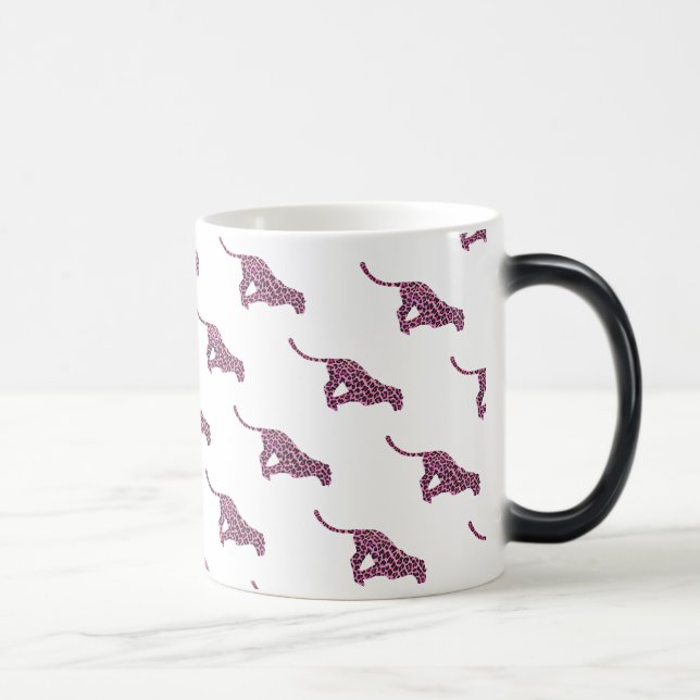 Silhouette Pink and Black Leopard Magic Mug (Right)