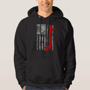 Silhouette Power Line Fuse American Flag Lineman Hoodie
