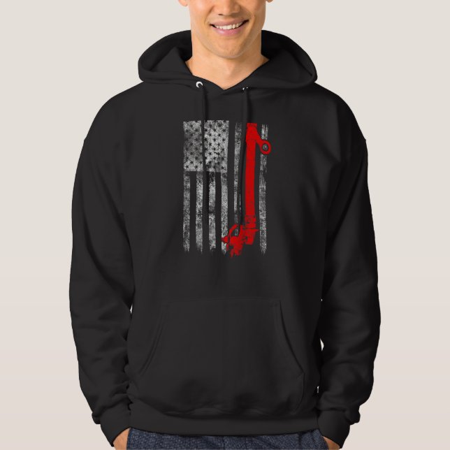 Silhouette Power Line Fuse American Flag Lineman Hoodie (Front)