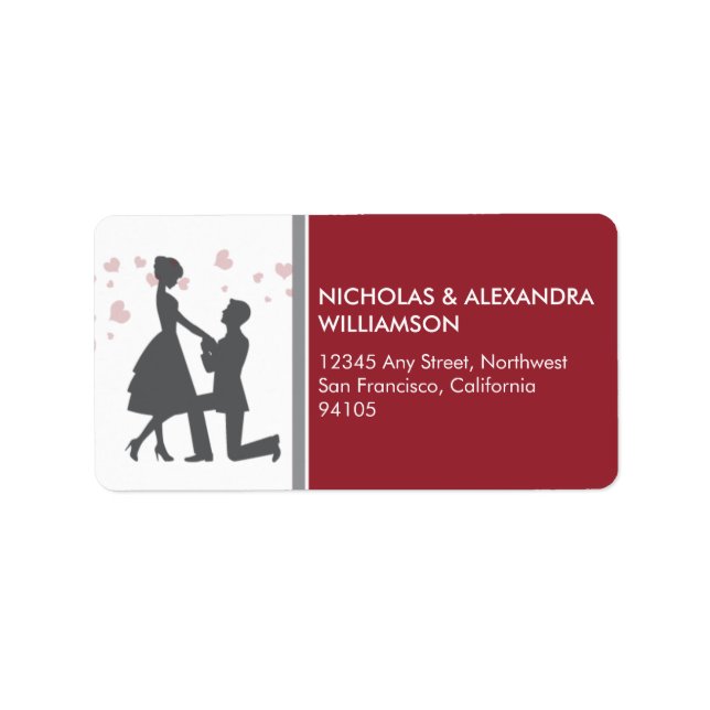 Silhouette Proposal Return Address Labels (red) (Front)