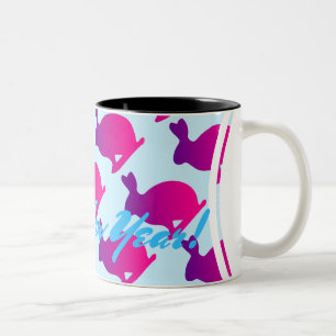 Silhouette Rabbit Chinese Year Zodiac Birthday M Two-Tone Coffee Mug