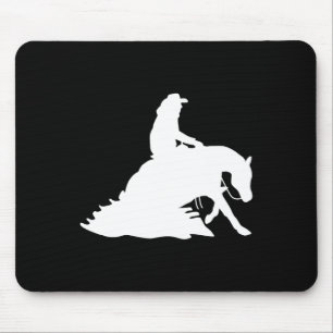 Silhouette Reining Horse Show Rider Cowboy Horseba Mouse Pad