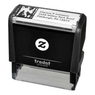 Silhouette Riding Hood Trees Woods Bird Wolf Self-inking Stamp