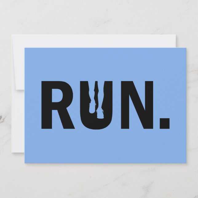 Silhouette Run Running for Runner Marathon Invitation (Front)