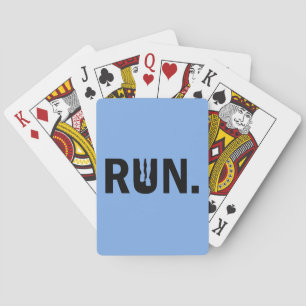 Silhouette Run Running for Runner Marathon Playing Cards