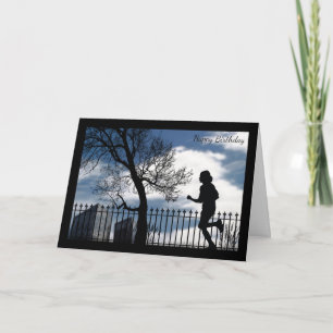 Silhouette Runner dans la carte d'anniversaire de 