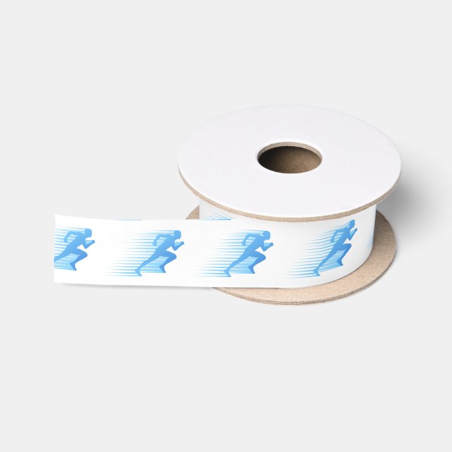 Silhouette Runner Sprinting or Running Concept Satin Ribbon (Spool)
