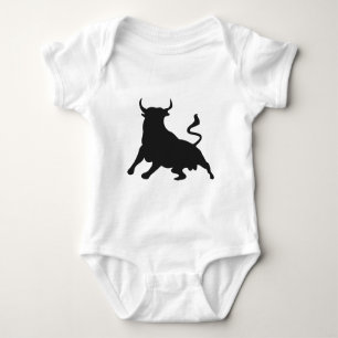 Silhouette Running with the Bulls Spain Baby Bodysuit