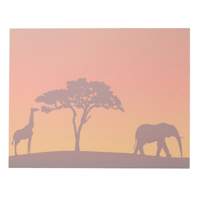 Silhouette Safari africaine - Bloc-notes (Devant)