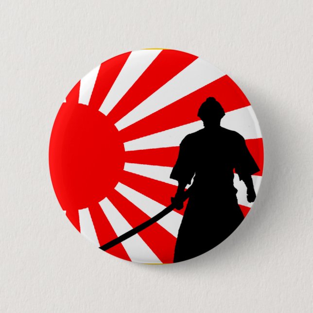 Silhouette Samurai 2 Inch Round Button (Front)