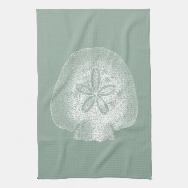 Silhouette Sand Dollar Kitchen Towel (Vertical)