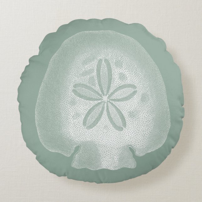Silhouette Sand Dollar Round Pillow (Front)
