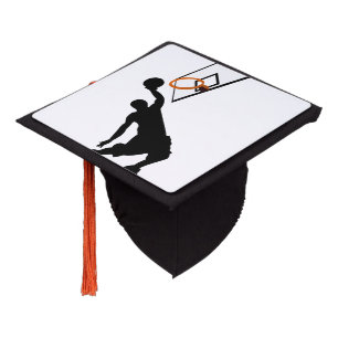 Silhouette Slam Dunk Basketball Player Graduation Cap Topper