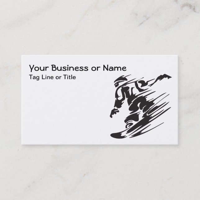 Silhouette Snowboard Cartes de visite (Devant)
