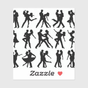 Silhouette stickers of the couple dancing or in ro