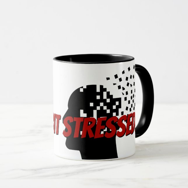 Silhouette Stress Head and Quote Mug (Front Right)