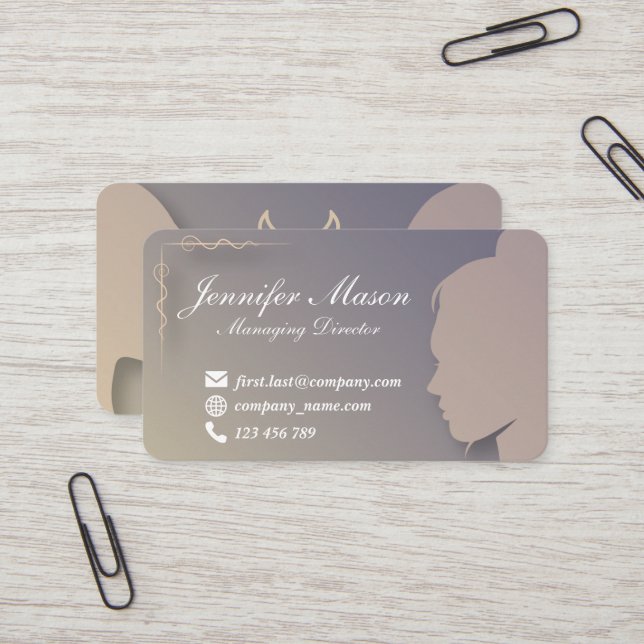 Silhouette Styled business card 1 (Front/Back In Situ)