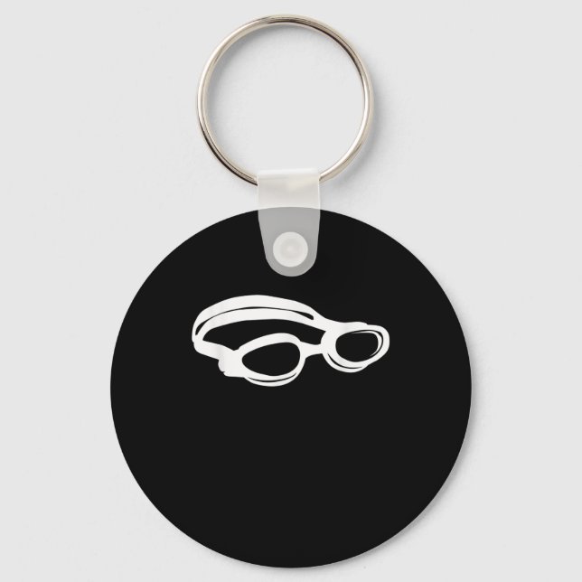 Silhouette Swimming Lover Swim Goggles Funny Swimm Keychain (Front)