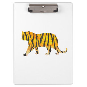 Silhouette Tiger Black and Orange Clipboard