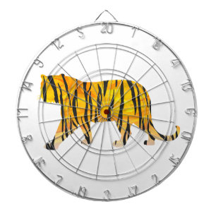 Silhouette Tiger Black and Orange Dartboard