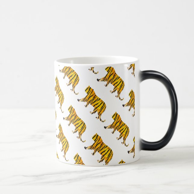 Silhouette Tiger Black and Orange Magic Mug (Right)