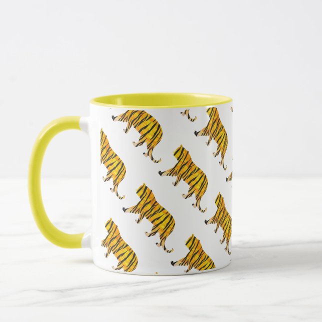 Silhouette Tiger Black and Orange Mug (Left)
