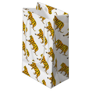 Silhouette Tiger Black and Orange Small Gift Bag