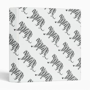 Silhouette Tiger Black and White Binder
