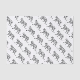 Silhouette Tiger Black and White Tissue Paper