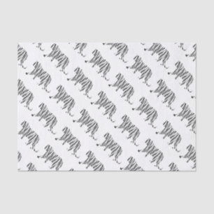 Silhouette Tiger Black and White Tissue Paper