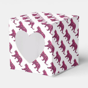 Silhouette Tiger Pink and Black Favor Box