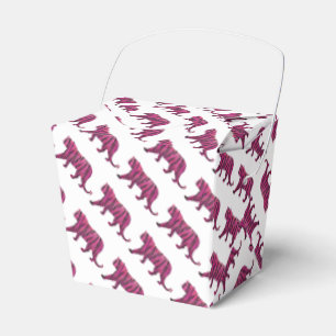 Silhouette Tiger Pink and Black Favor Box