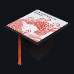 Silhouette Tiny Red Hearts Graduate Graduation Cap Topper<br><div class="desc">Make your graduation day unforgettable with this elegant cap topper design! Featuring a stunning silhouette of a girl crafted from delicate hearts, this topper symbolizes love, achievement, and the journey to success. Customizable text areas allow you to add the class year and the word "Graduate, " making it a unique...</div>