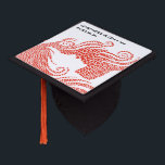 Silhouette Tiny Red Hearts Graduate Graduation Cap Topper<br><div class="desc">Make your graduation day unforgettable with this elegant cap topper design! Featuring a stunning silhouette of a girl crafted from delicate hearts, this topper symbolizes love, achievement, and the journey to success. Customizable text areas allow you to add the class year and the word "Graduate, " making it a unique...</div>