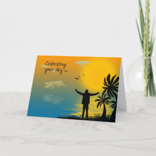 Silhouette Tropical Birthday  Card