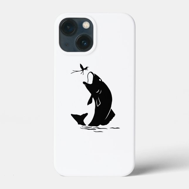 Silhouette Trout about to eat Dragonfly Case-Mate iPhone Case (Back)