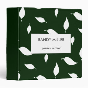 Silhouette white leaves green binder