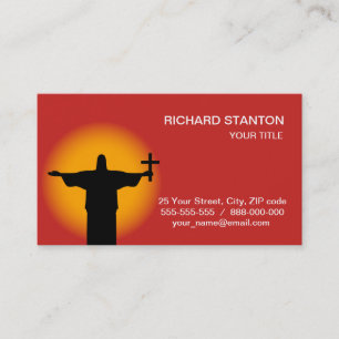 Silhouette with a cross business card