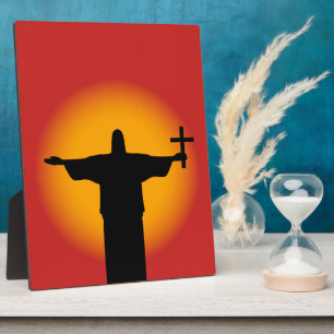 Silhouette with a cross plaque