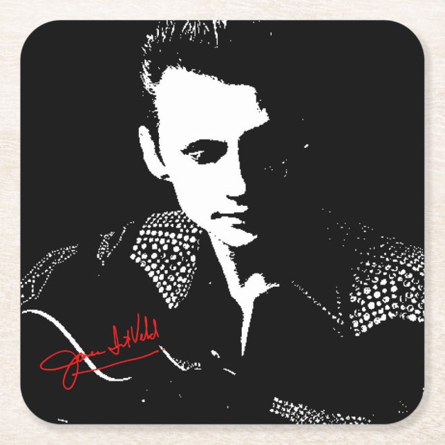 Silhouette with Autograph Square Paper Coaster (Front)