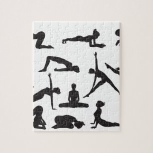 Silhouette Yoga poses Jigsaw Puzzle
