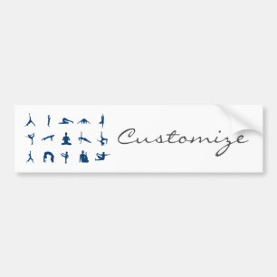 Silhouette Yoga Poses Thunder_Cove Bumper Sticker